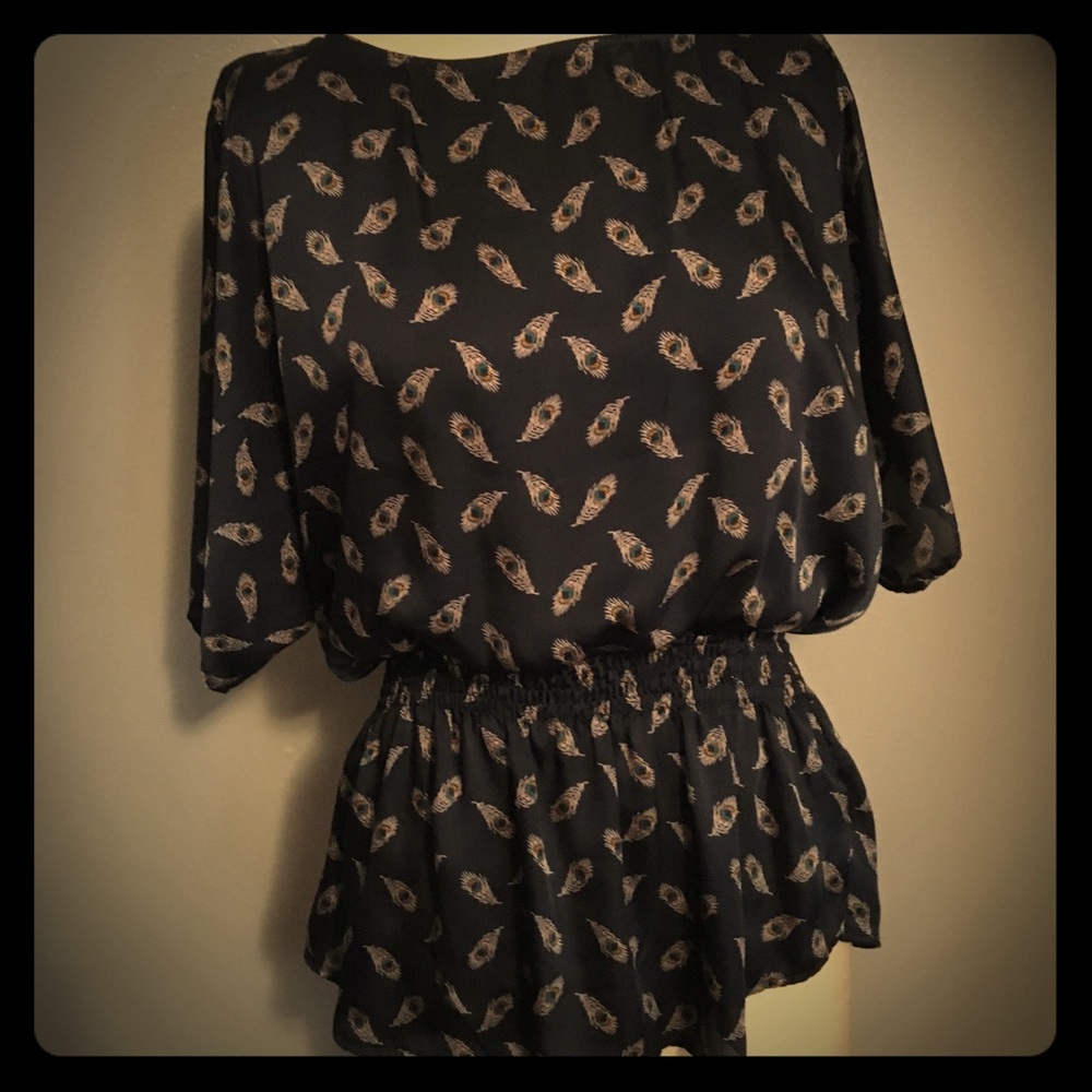 Xhilaration blue peacock feather tunic